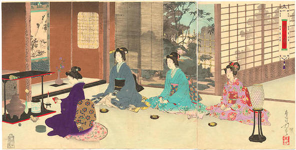 Mizuno Toshikata: Tea ceremony - Japanese Art Open Database