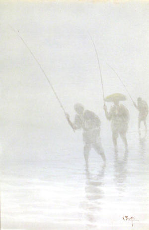 Tosuke S: Wading Fisherman - Japanese Art Open Database