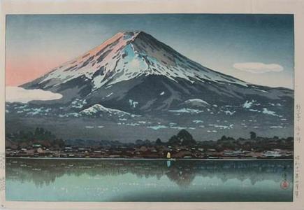 風光礼讃: Morning Fuji from Lake Kawaguchi - Japanese Art Open Database