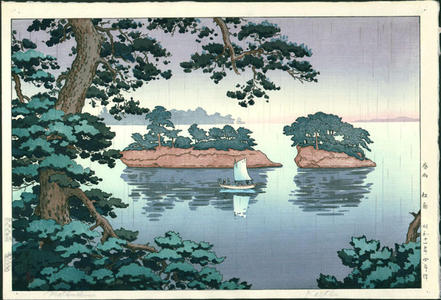 風光礼讃: Spring Rain at Matsushima - Japanese Art Open Database