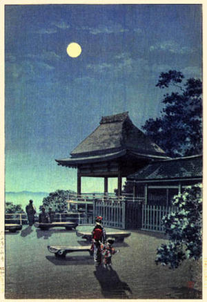 Tsuchiya Koitsu: Autumn Moon at Ishiyama Temple — 石山寺の秋月 - Japanese Art Open Database