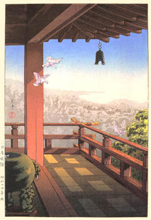 Tsuchiya Koitsu: Evening Bell at Mii Temple — 三井寺晩鐘 - Japanese Art Open Database