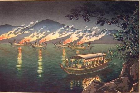 風光礼讃: Fishing for Cormorants at Nagaragawa - Japanese Art Open Database