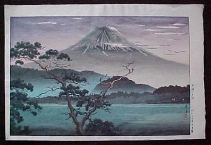 風光礼讃: Fuji from Lake Sai - Evening View from Lake Sai — Saiko no Yuushou - Japanese Art Open Database