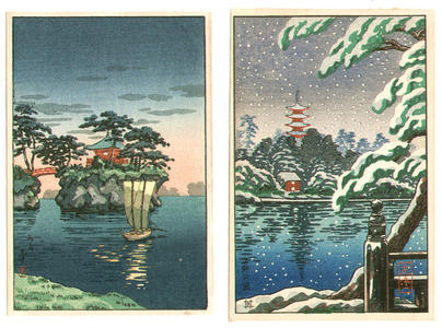 風光礼讃: Godaido Shrine, Matsushima - Japanese Art Open Database