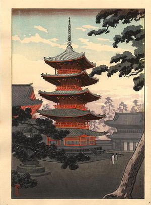 Tsuchiya Koitsu: Nara Horyuji Temple - Japanese Art Open Database