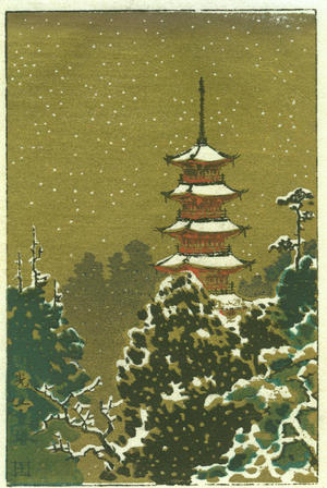 風光礼讃: Pagoda in Nikko - Japanese Art Open Database