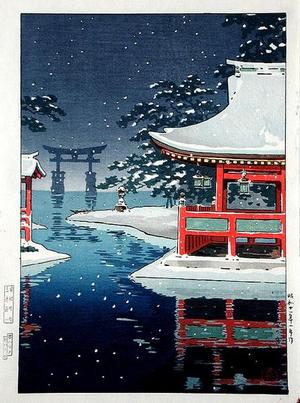Tsuchiya Koitsu: Snowy Miyajima — 雪の宮島 - Japanese Art Open Database