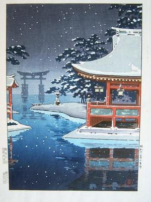 風光礼讃: Snowy Miyajima — 雪の宮島 - Japanese Art Open Database