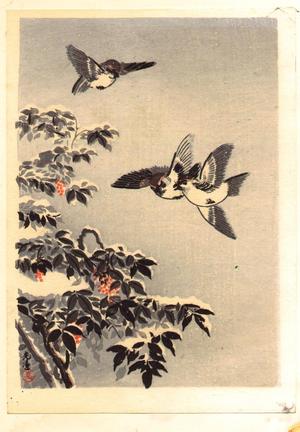 Tsuchiya Koitsu: Sparrows - Koban - Japanese Art Open Database