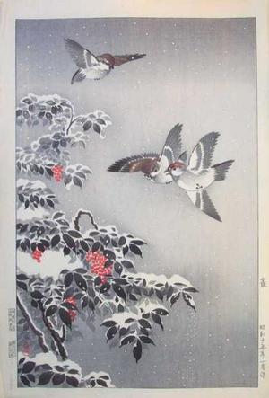 風光礼讃: Sparrows - oban — 雀 - Japanese Art Open Database