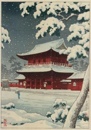 風光礼讃: Zozoji Temple in Snow (Chuban)- Zojyoji- Zojoji - Japanese Art Open Database