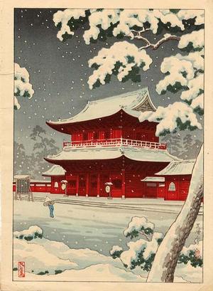 風光礼讃: Zozoji Temple in Snow (Chuban)- Zojyoji- Zojoji - Japanese Art Open Database