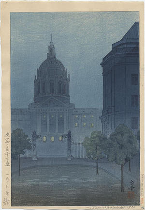 Tsuruoka Kakunen: View of City Hall in San Francisco - Japanese Art Open Database