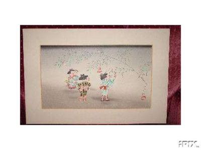 無款: Children under Sakura - Japanese Art Open Database