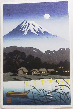 Japanese Print "Evening Fuji — ？川" by Unknown, 無款 (Unknown)