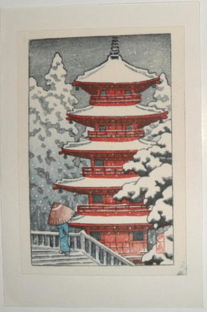 Unknown: Pagoda in Snow - Japanese Art Open Database