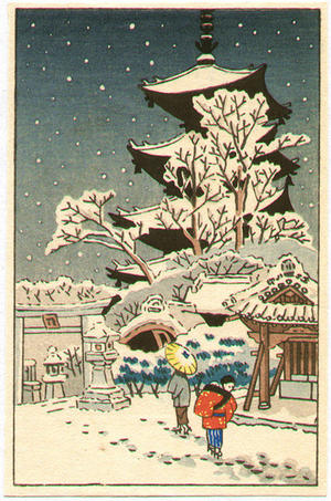 Unknown: Snow in Toji Temple - Japanese Art Open Database