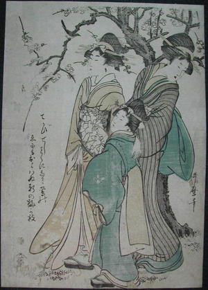 喜多川歌麿: Viewing Plum Blossoms — 梅花見の図 - Japanese Art Open Database