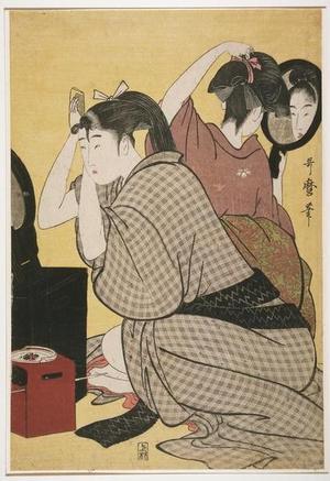 喜多川歌麿: Dressing the Hair - Japanese Art Open Database