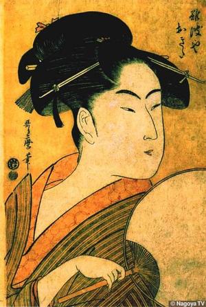 喜多川歌麿: Okita the Naniwaya Tea-shop Waitress - Japanese Art Open Database