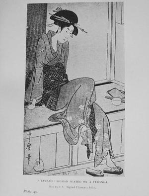 喜多川歌麿: Unknown, Bijin in robe - Japanese Art Open Database