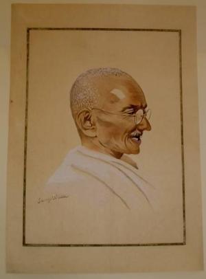 Wada Sanzo: Gandhi - Japanese Art Open Database