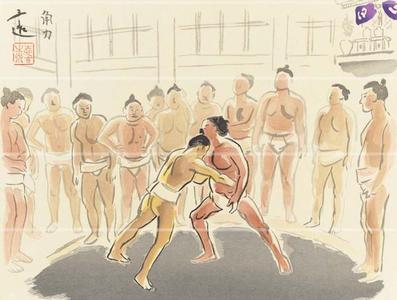 和田三造: Sumo wrestling — 角力 - Japanese Art Open Database