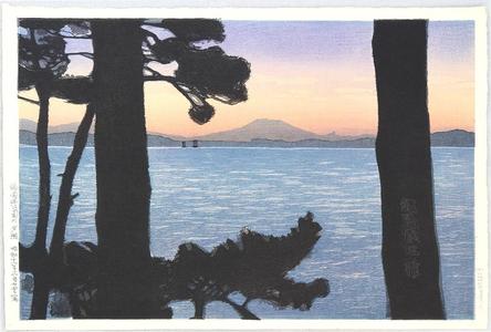 Watanabe Kako: Sunset at Fukuoka West park - Japanese Art Open Database