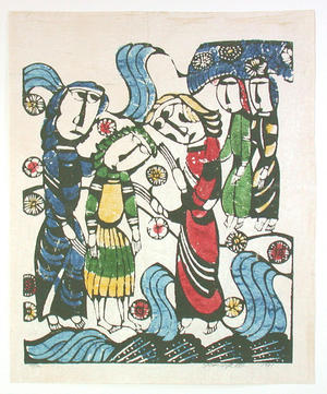 Watanabe Sadao: Andrew and Simon Follow Jesus - the Bible - Japanese Art Open Database