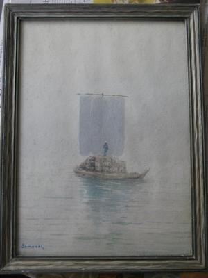 Yamanoi: Sailboat on Calm Water - Japanese Art Open Database