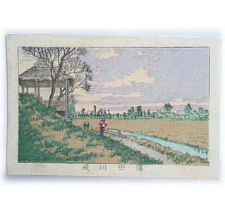 Inoue Yasuji: Sumidagawa riverbank — 隅田川堤 - Japanese Art Open Database