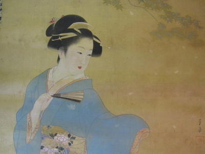 Yokoo Hogetsu: Bijin and Falling Petals - Japanese Art Open Database