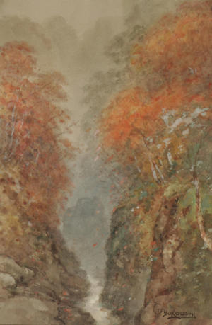 Yokouchi G: Canyon Stream in Autumn - Japanese Art Open Database