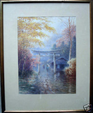 Yoshida: Torii Gate in Rain - Japanese Art Open Database