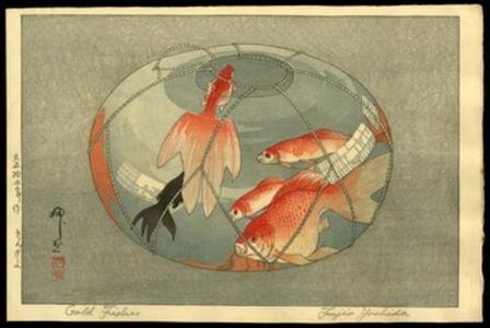 Yoshida Fujio: Gold Fishes - Japanese Art Open Database