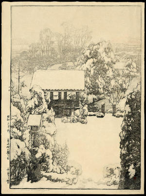 Yoshida Hiroshi: Snow in Nakazato - Japanese Art Open Database