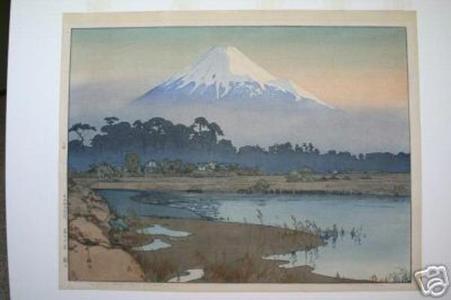 Japanese Print "Fuji- First Light of the Sun" by Yoshida Hiroshi, 吉田博 (Yoshida Hiroshi (吉田博))