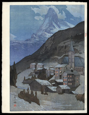 Yoshida Hiroshi: Matterhorn - Night - Japanese Art Open Database