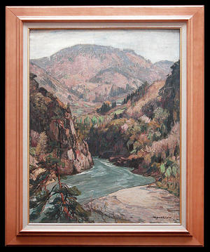 Yoshida Hiroshi: Mountain Stream- oil painting - Japanese Art Open Database