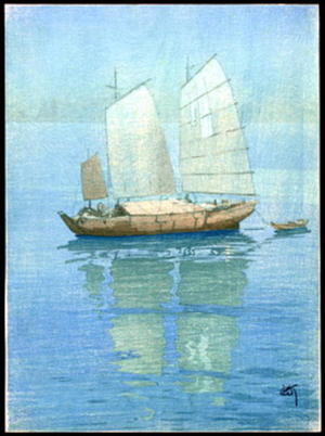 吉田博: Sailing Boats - Japanese Art Open Database