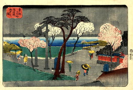歌川芳員: Evening Rain - Japanese Art Open Database