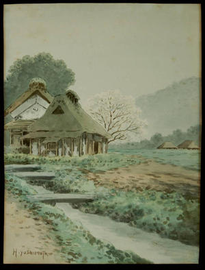 Yoshimoto H: Farm in Spring - Japanese Art Open Database