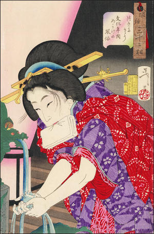 Tsukioka Yoshitoshi: Chilly- a concubine of the Bunka era - Japanese Art Open Database