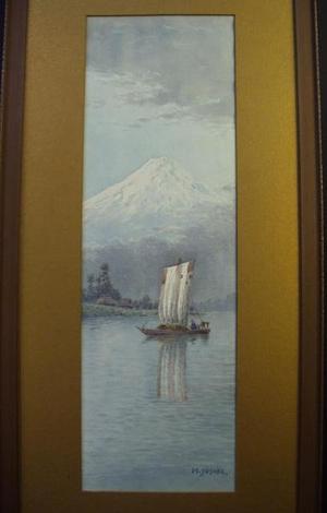 Yosuke M: Mt Fuji and sailboat - Japanese Art Open Database