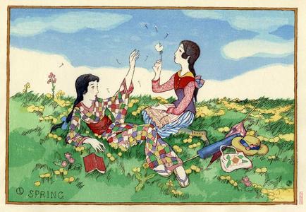 竹久夢二: Spring - Japanese Art Open Database