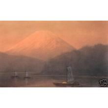 Aoki: Fuji and sailboats on lake - Japanese Art Open Database