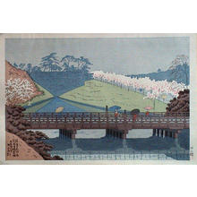 Fujishima Takeji: Spring Rain at Benkei Bashi — 弁慶橋春雨 - Japanese Art Open Database