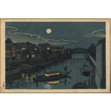 藤島武二: Yanagibashi Getsumei (Moonlight at Yanagi Bridge) — 柳橋月明 - Japanese Art Open Database