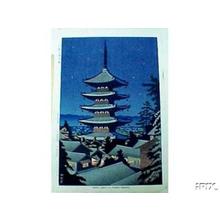 Fujishima Takeji: Moonlight in Yasaka Pagoda - Japanese Art Open Database